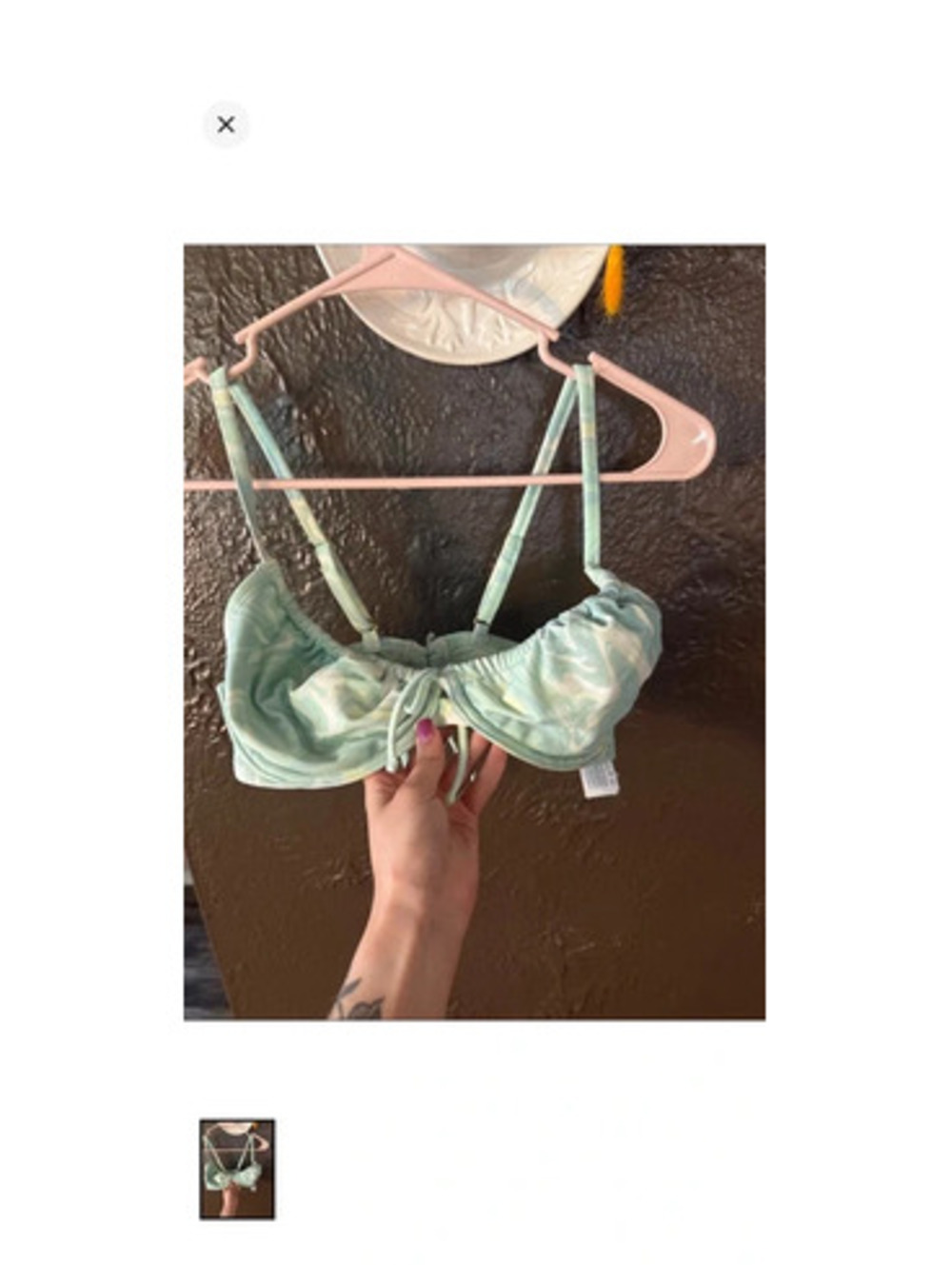 Hollister Light Mint Marble Bikini Top
